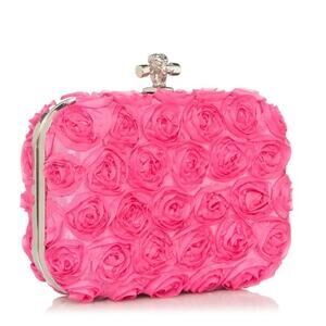 True Love Pink 3D Floral Clutch Purse